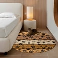 thumbnail image 3 of Round Area Rug 3.3 Ft, Yellow Brown Washable Non-Slip Circle Carpet for Living Room/Bedroom, Farmhouse Dog Paw Vintage Low-Profile Small Kitchen Mats Collection Rugs for Indoor, 3 of 7