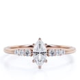 thumbnail image 1 of JeenMata Elegant Marquise Cut Engagement Ring in 18K Rose Gold Plating for Women, 1 of 6