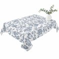 thumbnail image 2 of Blue Flower Table Cloth Waterproof Tablecloths, Vintage Farmhouse Boho Leaf Spring Summer Tablecloth Dining Table Cover for Kitchen Party Tabletop Outdoor, Rectangle Tablecloth 52x70 Inch, 2 of 9