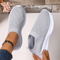 thumbnail image 7 of Women's Knitting Flat Sneakers Breathable Elastic Woven Mesh Comfortable Arch Support Orthopedic Slip-on Non-Slip Sport Shoes Comfy Lightweight Walking Running Tennis Gym Casual Athletic Loafers 36, 7 of 7