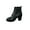 Black, variant on Luxalzxs Women's Chunky Heel Ankle Booties Stylish Mid Heels Dress Boot Comfy Round Toe Lace-Up Boots