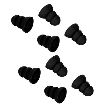 

8pcs Hearing Ear Tips 3 Layer Soft Silicone Replacement BTE ITE Pocket Hearing Earplug DomesBlack