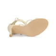 thumbnail image 5 of BLISSFUL STEP Women's Lace Up Heel Stiletto High Heels Sandals Beige 9, 5 of 6