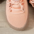 thumbnail image 6 of Pandaie Womens Walking Shoes Breathable Comfortable Knit Slip on Lace up Sneakers with Non Slip Cushioned Sole for Standing Daily Wear Travel Work Commute Orange 7, 6 of 8