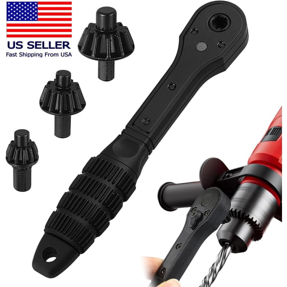 FungLam 2-in-1 Ratchet Drill Chuck Key Wrench – Universal Double Head Chuck Key Replacement Tool for Drill, Compatible with Most Electric Drills and Power Tools