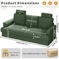 thumbnail image 3 of 87.5" Corduroy Sofa Couch for Living Room, 3 Seater Sofa in a Box, Headrest, 2 Pillows,Green, 3 of 7