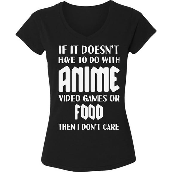 Anime Video Games Anime Food V-neck Shirt Womens - S M L XL 2XL Graphic Tee - Anime Humor Ladies Clothes