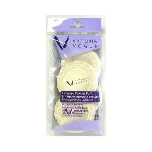 Victoria Vogue Pressed Powder Round Puff, 4 Count