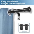 thumbnail image 4 of Urbanest Adjustable Single Curtain Rod Set Buckingham Finials – 5/8-Inch Diameter, With Black Rod, 48–84 Inches, 4 of 6