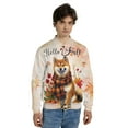 thumbnail image 4 of Hello Fall Shiba Inu Scarf Welcome Autumn with Leaves Pumpkins All Over Print 3D Baseball Jacket Shibas Dog Lovers Gifts Idea Bomber Jacket Softball - 00011, 4 of 6