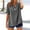 Gray, variant on WTXUE Women's Shirt Cotton Linen Button V Neck Tunic Shirts 3/4 Sleeve Tops Dressy Casual Blouses Lightweight Casual Tshirts Solid Boho Blouse Casual Work Blouse Comfortable Tops Jn L