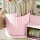 thumbnail image 5 of Caja de almacenamiento giratoria de escritorio para bolígrafos y maquillaje, organizador de escritorio, soporte de caso, escuela, oficina, accesorios de contenedor de artículos de papelería, rosa, 5 of 6