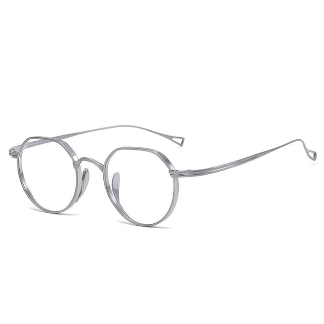 Gafas de titanio puro para hombre, diseño irregular, diseño de tortuga de 10.000 años, montura pequeña, montura de gafas retro, miopía, grado ajustable para mujer