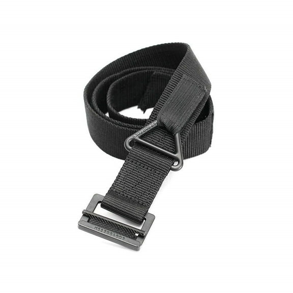 IQOGKRN Men's Tactical Nylon Webbing Belt with Heavy-Duty Buckle Adjustable Outdoor Utility Waist Strap for Hiking & Workwear Black One Size