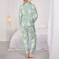 thumbnail image 6 of Goofa Floral Daisy Printed Women’s 2 Piece Pajama Set Super,Pajamas Women's Long Sleeve Sleepwear Soft Button Down Loungewear Pjs Lounge Set Nightwear-Medium, 6 of 9