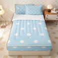 thumbnail image 2 of Erosebridal Fresh Sky Pastel Dot Zipper Twin Comforter Sets with Fitted Sheet and 2 Pillowcases,Clean White Large Polka Tile Zipper Bedding Set,Pale Cyan White,4-Piece,Reversible, 2 of 5