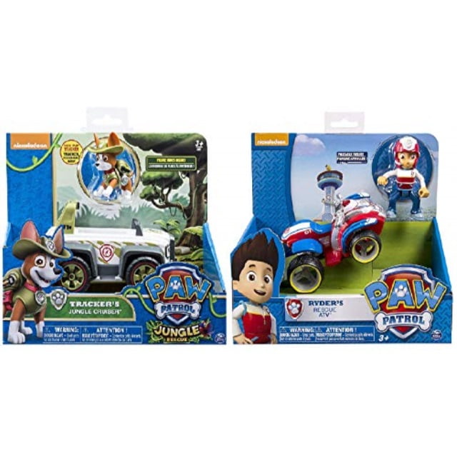 Paw Patrol Toy Jungle Rescue Tracker’s Jungle Cruiser Vehicle and Figure 