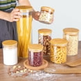 thumbnail image 3 of 7-Pack Glass Food Storage Jars with Airtight Bamboo Lids, Pantry Organization Set, 3 of 7