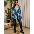 thumbnail image 6 of LARACE Womens Plus Size Long Sleeve Tops Tunic Tops Casual Floral Henley Shirts A-SteelBlue32 2X, 6 of 7