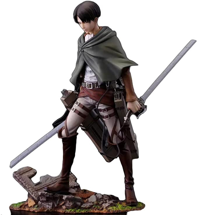 Attack On Titan Figures Levi Ackerman PVC Action Figure Equipped with  Weapons Anime Character Models Attack on Titan Stickers Kid 