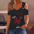 thumbnail image 2 of Tops de Hombro Frío para las Mujeres Día de la Independencia Impreso Fuera Del Hombro Blusa con Cuello en V, Fuera Del Hombro de las Mujeres, 2 of 4