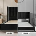 thumbnail image 6 of VanAcc Lift up Storage Bed Frame Queen Size, Upholstered Platform Bed Velvet with Channel Tufted Wingback Headboard, No Box Spring Needed, Black, 6 of 7