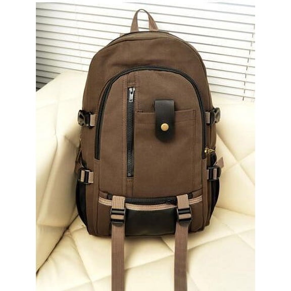 Men's backpack casual travel rucksack,Dark brown