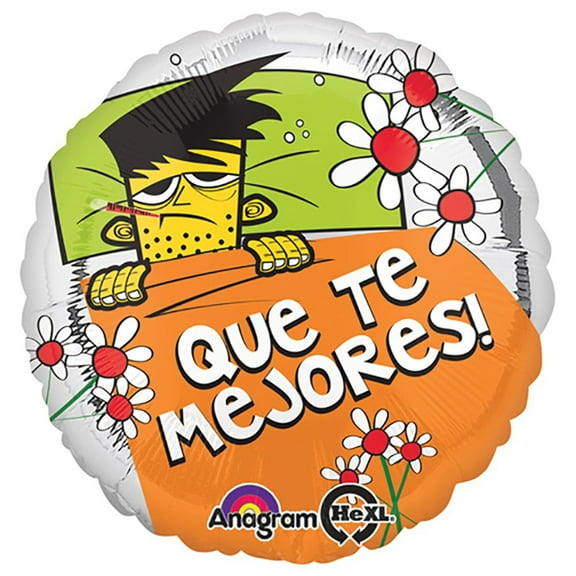 18 inch Que Te Mejores Sick In Bed Anagram Foil Mylar Balloon - Party Supplies Decorations