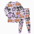 thumbnail image 6 of TOWED22 Kids Halloween Clothes for Boys Girls 2 Piece Toddler Pumpkin Clothes Cotton Kids Ghost Outfit Sleepwear Cotton Warm Winter Jammies(Purple,7-8 Y), 6 of 9