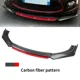 thumbnail image 2 of Kit de 4 piezas de parachoques delantero universal para coche, difusor divisor de alerón, fibra de carbono roja y blanca, 2 of 5