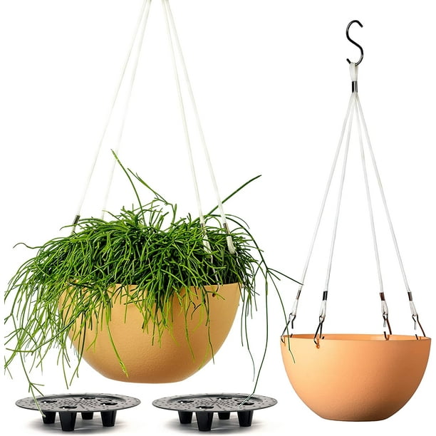 2X Self Watering Hanging Planters (10" inch Set of 2) Hanging Pots