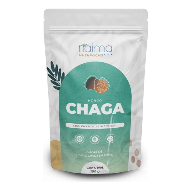 NAIMA Hongo Chaga En Polvo, 100 g | Hongo Adaptógeno 100% Natural |Bienestar Físico, Vitalidad Diaria, Energía Natural | Suplemento Vegano con Nutrientes Esenciales