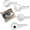 thumbnail image 4 of Eye Throw Pillow Cushion Cover, Pencil Drawing Artwork of a Staring Female Eye with Long and a Eyebrow, Decorative Square Accent Pillow Case, White Grey, 4 of 5