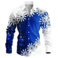 thumbnail image 2 of MAIHAN-Mens Christmas Shirts Male Autumn Winter Long Sleeve Shirt Lapel All Print Printed Breasted Shirt Shirts For Men(Blue,L), 2 of 3