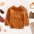 thumbnail image 2 of Hessimy Toddler Baby Girl Boy Knit Football Sweater Long Sleeve Pumpkin Sweasthirt Fall Winter Clothes Football Outfit Button Cardign Pullover Knit Outerwear (Orange,4-5 Years), 2 of 4