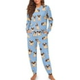 thumbnail image 4 of Tutolipy Pug Printed Pajama Set for Women Comfy Sleepwear Soft Loungewear Casual 2 Piece Pjs Set Long Sleeve Tops Jogger Pants Pajama Sets, M, 4 of 7
