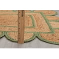 thumbnail image 5 of DecorAvenue Hand Woven Braided Farmhouse Jute Scalloped Area Rug Green Border Color 8 ft Square, 5 of 5