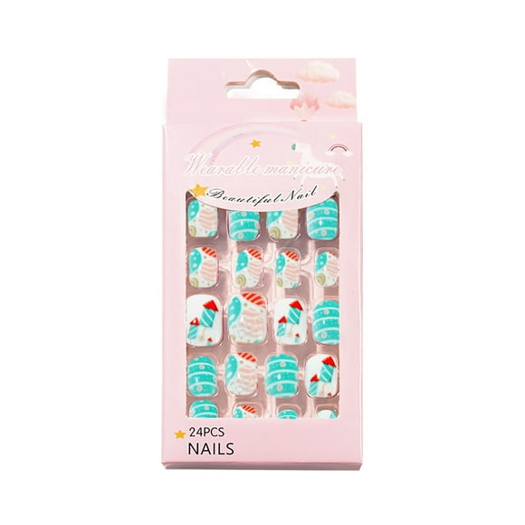 VOKE Galactic Nail Sheets Nail Bling Nail Pencil Nail Nail Tape for on Nails Christmas Nail Children's Wearable Nail Patch Cute Children's Nail Patch 24pc In A Pack
