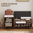 thumbnail image 4 of HOMCOM Storage Bench with Cushion, Hidden Storage, Shoe Bench, Rustic Brown, 4 of 10