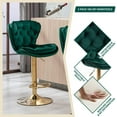 thumbnail image 2 of JESTOP Modern Swivel Pub Height Barstool Set of 2, High Dining Chair with Velvet Seat, Backrest, Armless Hydraulic Counter Stool, Gold Base Island Stool, 2 of 7