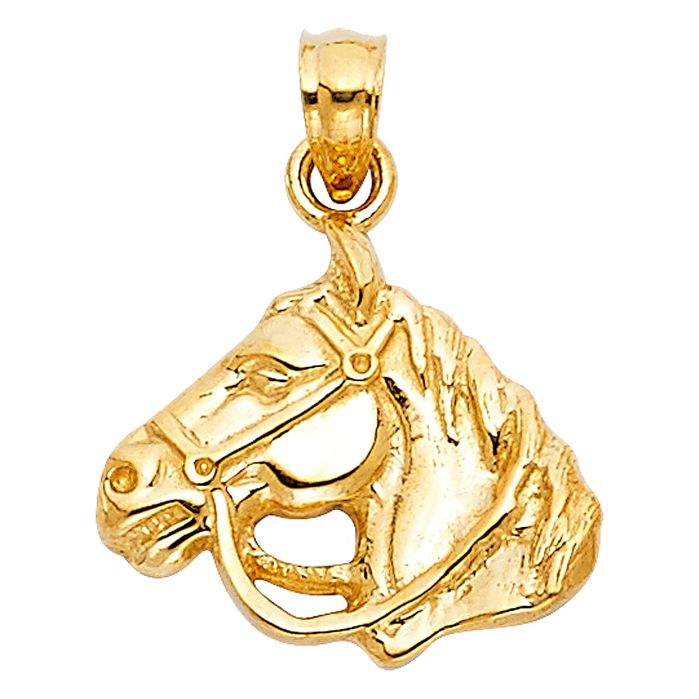 Jewelry 14k Yellow Gold Horse Pendant Necklace 17x14mm Jewelry Gifts for Women 1.8 Grams