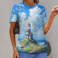 thumbnail image 6 of Lighthouse Coast Scenery Women's T-Shirt Short Sleeve T Shirts Tops Tee Ladies Loose T, 6 of 6