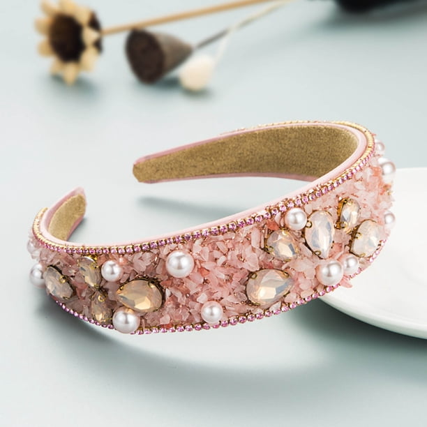 4 Diademas De Moda Con Diamantes De Imitación De Doble Flequillo Para