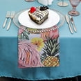 thumbnail image 4 of Shangniulu Table Cloth Napkins Tropical Leaves Flamingo Pineapple, Washable Reusable Dinner Napkin, Table Decor for Kitchen, Cocktail Party,Wedding, Banquet, Holiday 4 PCS, 4 of 7