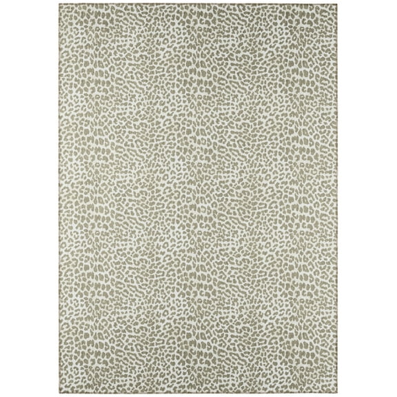 Safari Beige and Ivory Leopard Animal Print 3' x 5' Non-Skid Area Rug
