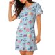 thumbnail image 2 of Fotbe Brain Training Bata de Dormir para Mujer con Estampado, Camisón de Algodón de Manga Corta, Ropa de Dormir Casual, 2 of 6