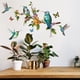 thumbnail image 2 of 3D Colorful Birds on Tree Branch Wall Art Sticker -Flower Hummingbirds Butterfly Wall Decal,Removable Flying Bird, 2 of 5