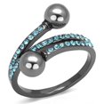 thumbnail image 1 of Alamode TK3204-8 Femmes IP Light Noir Bague en Acier Inoxydable avec Synthétique en Gris - Taille 8, 1 of 1