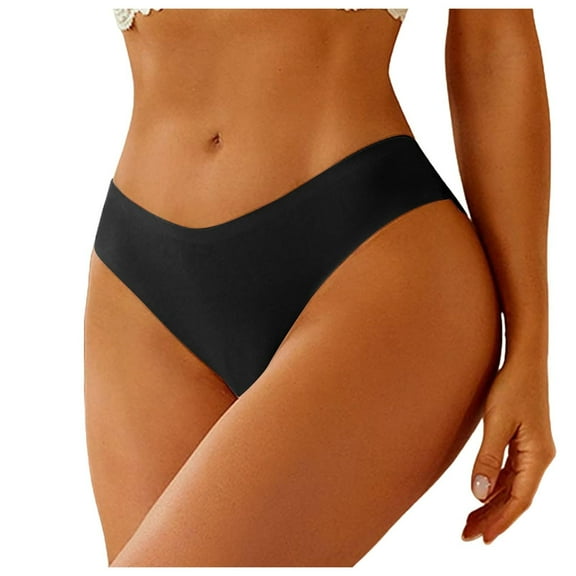 Kmdttou Underwear Women Pack Sexy Lace High Cut Panties Comfort Bikini Panty Stretch Underpants Breathable Ladies Briefs (Available in Plus Size) Black-L