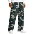 thumbnail image 2 of Dresfit Baggy Pants Mens Wide Leg Camo Sweatpants 2026 Drawstring Waffle Knit Textured Trousers Spring Straight Leg Elastic Waist Solid Slacks with Pockets Dark Green XL, 2 of 7